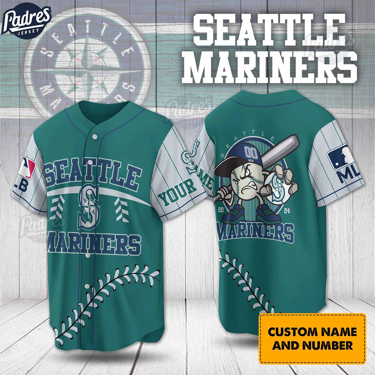 Custom MLB Seattle Mariners Baseball Jersey Style - Padres Jersey Oasis: Elevate Your Baseball Style Game... (Image 1)