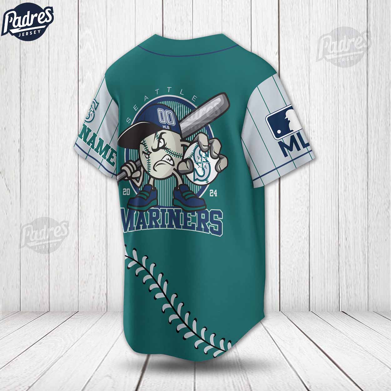 Custom MLB Seattle Mariners Baseball Jersey Style - Padres Jersey Oasis: Elevate Your Baseball Style Game... (Image 3)