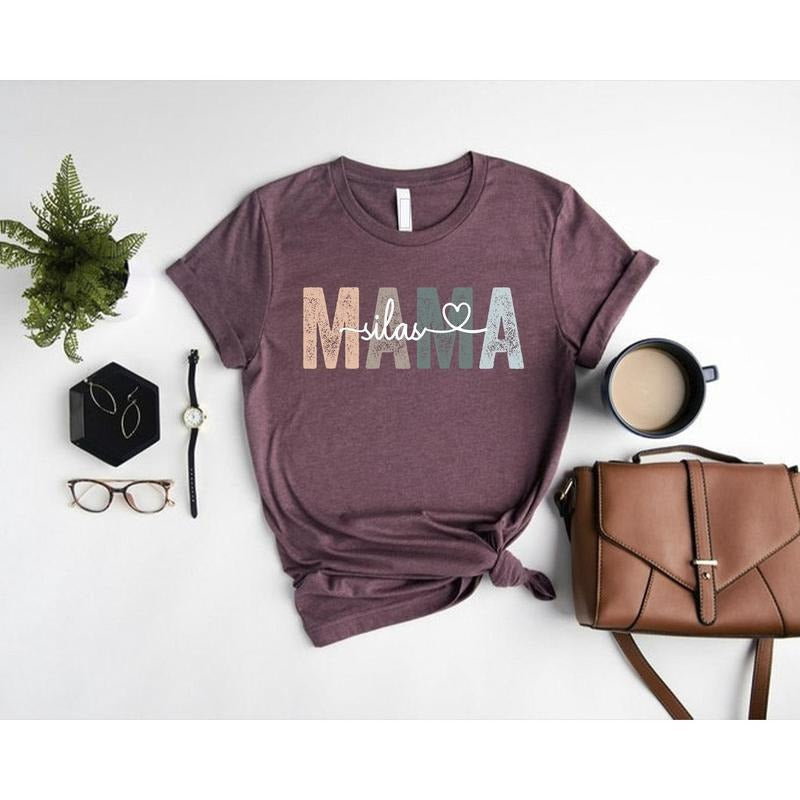 Custom Mama Shirt, Mom Shirt With Names, Personalized Mama T-shirt, Custom Mama Shirt, Mother's Day Shirt, Mama With...