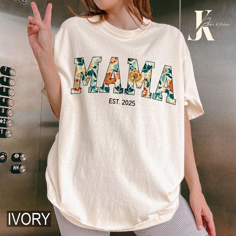 Custom Mama Sweatshirt, Mama Floral Sweatshirt, Personalized Mama Crewneck Pullover, Christmas Gift For Mom, Gifts,...