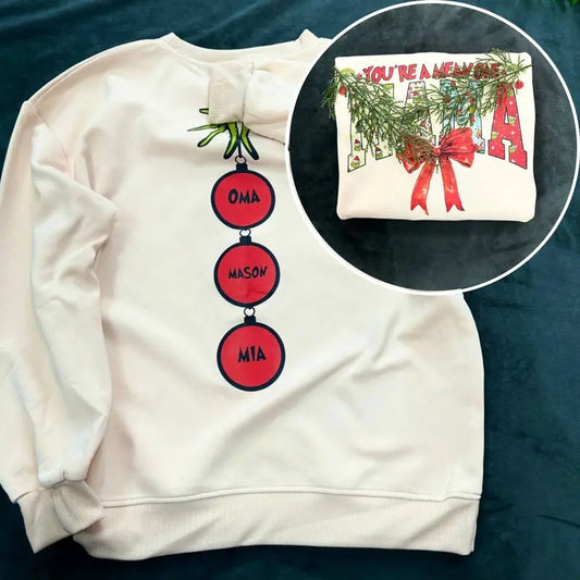 Custom Mama With Kids Names Sweatshirt, Mama Christmas Shirt, Gift For Mama Grandma, Name Can Be Changed, Family...