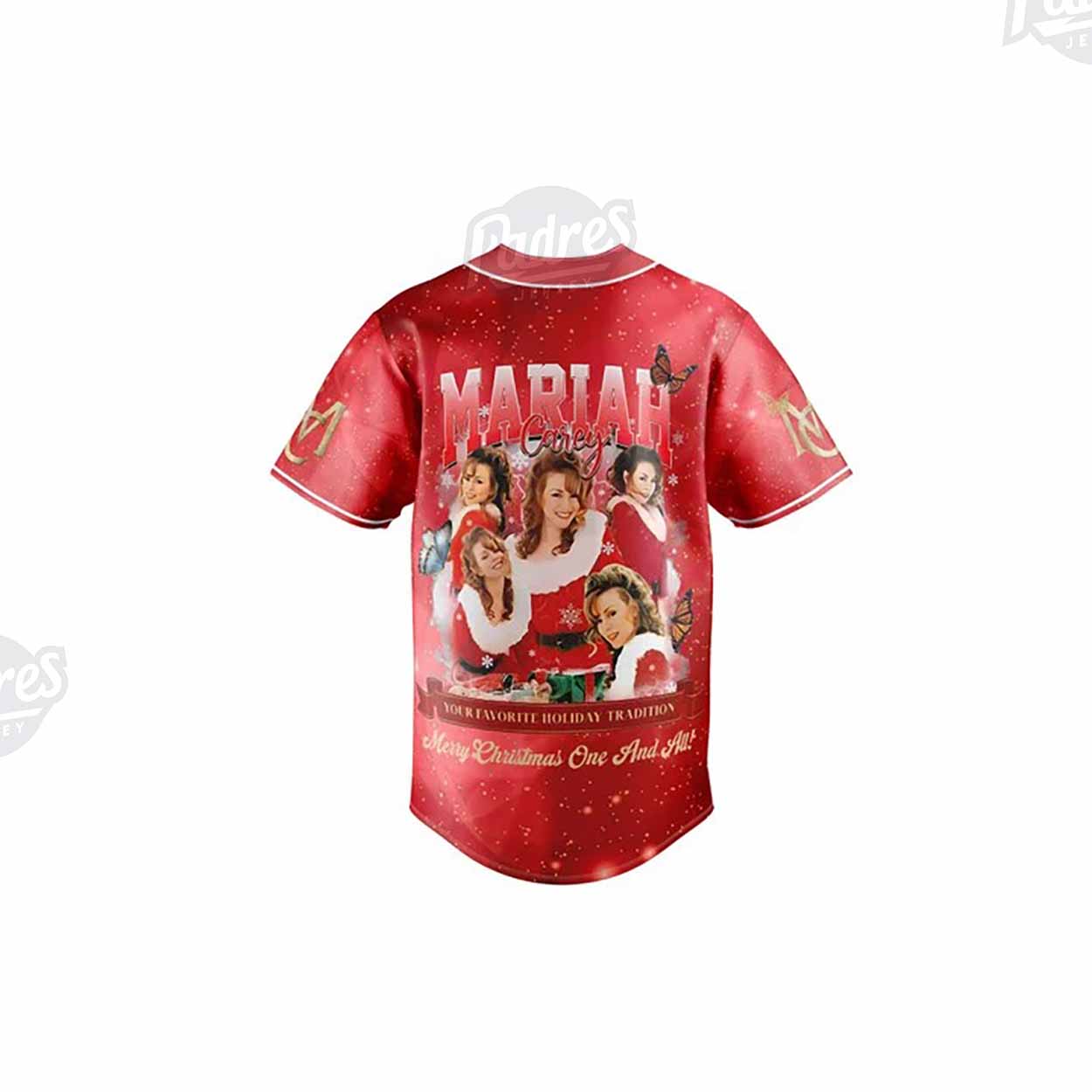 Custom Mariah Carey Merry Christmas Baseball Jersey - Padres Jersey Oasis: Elevate Your Baseball Style Game... (Image 2)