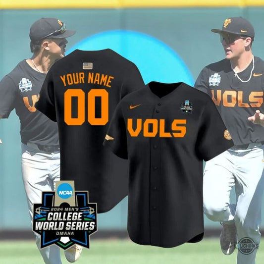Custom Morgan Wallen Tennessee Vols Baseball Jersey Mlb Ut Volunteers 2024 College World Series Champions Black Jersey Shirts
