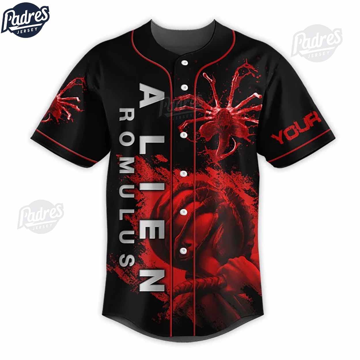 Custom Movie Alien Romulus Baseball Jersey - Padres Jersey Oasis: Elevate Your Baseball Style Game T-Shirts,... (Image 2)