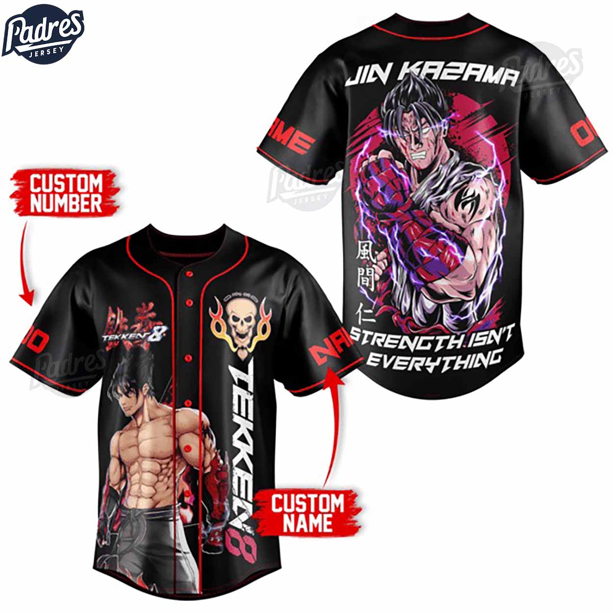 Custom Movie Tekken 8 Jin Kazama Baseball Jersey - Padres Jersey Oasis: Elevate Your Baseball Style Game... (Image 1)