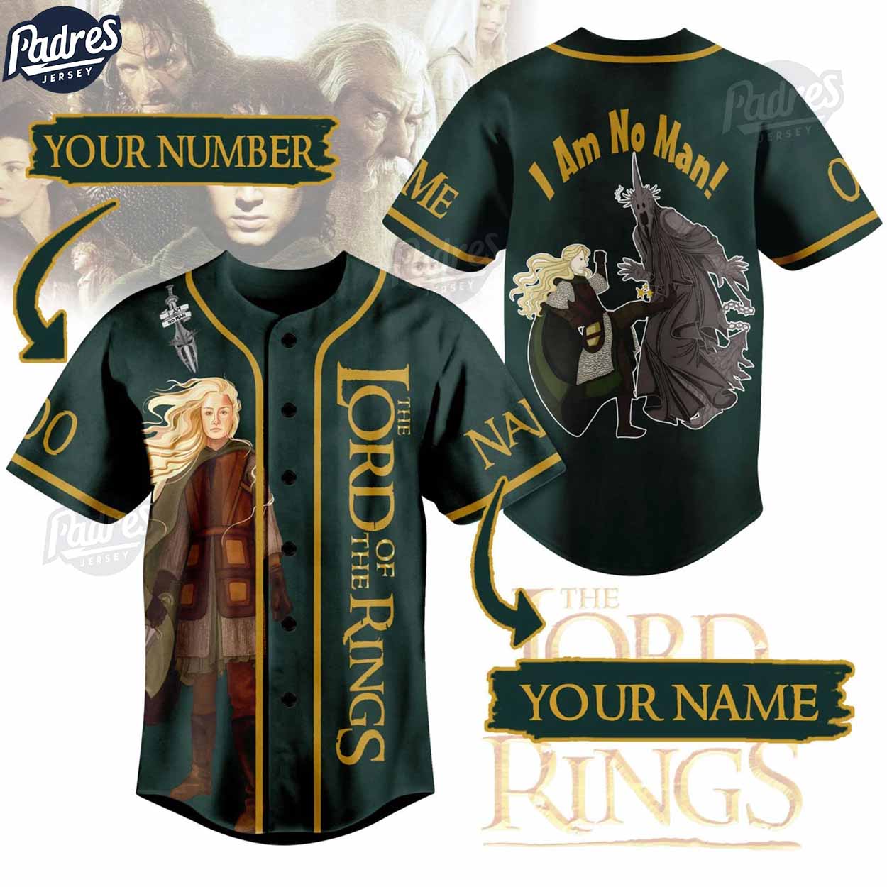 Custom Movie The Lord Of The Rings Baseball Jersey - Padres Jersey Oasis: Elevate Your Baseball Style Game... (Image 1)
