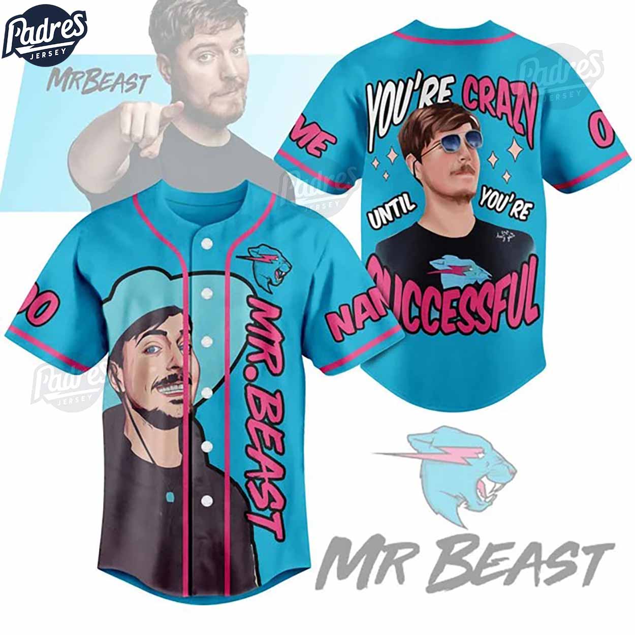 Custom Mr Beast Baseball Jersey Style - Padres Jersey Oasis: Elevate Your Baseball Style Game T-Shirts, Hoodie,... (Image 1)