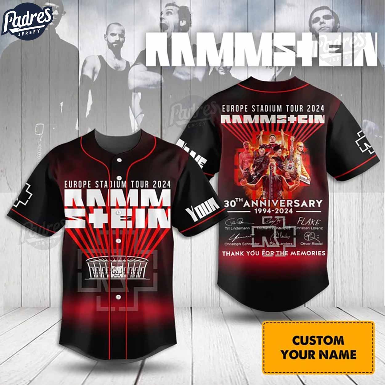 Custom Music Erproada Stadium Tour 2024 Rammstein Baseball Jersey - Padres Jersey Oasis: Elevate Your Baseball... (Image 1)
