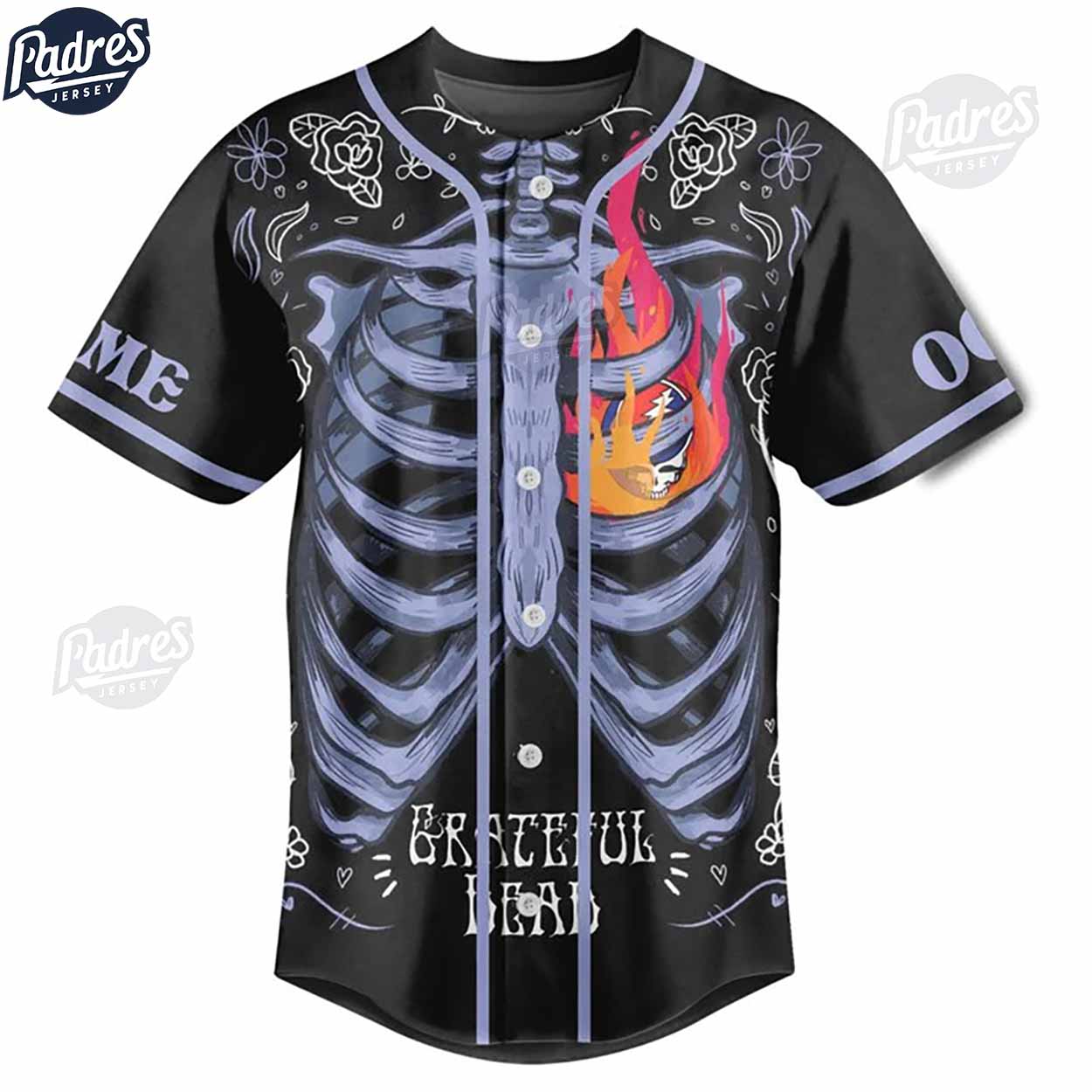Custom Music Grateful Dead Baseball Jersey - Padres Jersey Oasis: Elevate Your Baseball Style Game T-Shirts,... (Image 2)