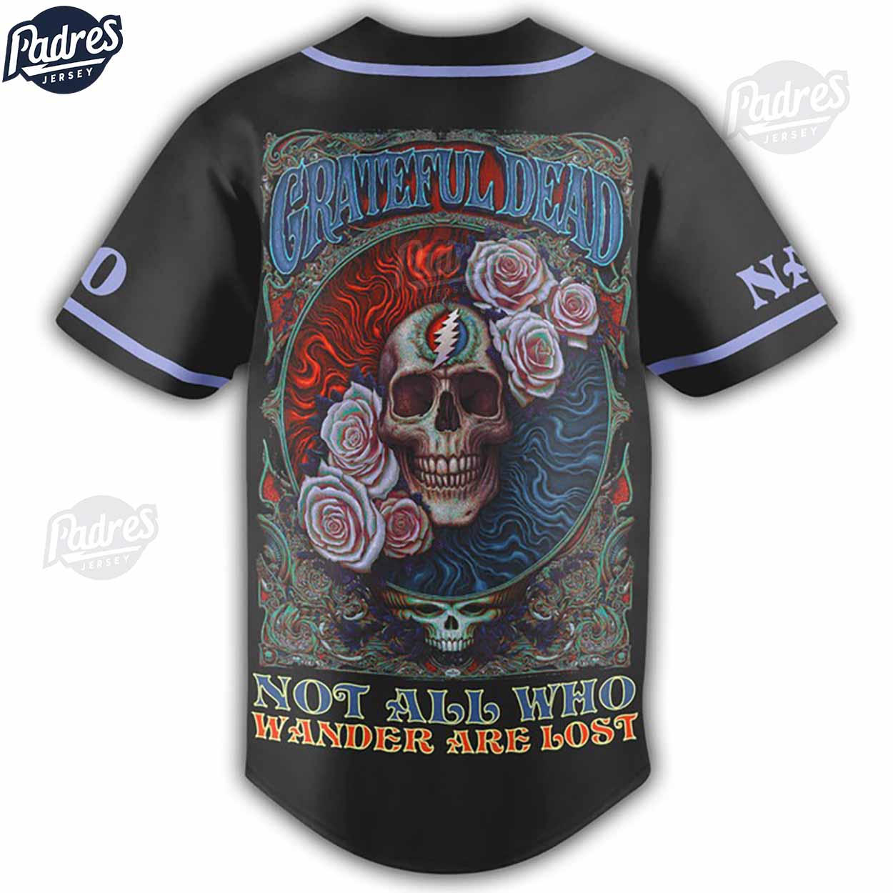 Custom Music Grateful Dead Baseball Jersey - Padres Jersey Oasis: Elevate Your Baseball Style Game T-Shirts,... (Image 3)