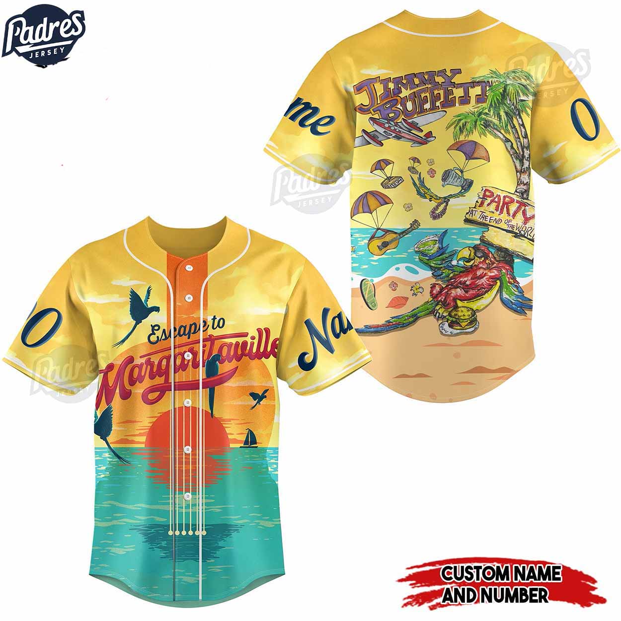 Custom Music Jimmy Buffett Margaritaville Baseball Jersey - Padres Jersey Oasis: Elevate Your Baseball Style... (Image 1)