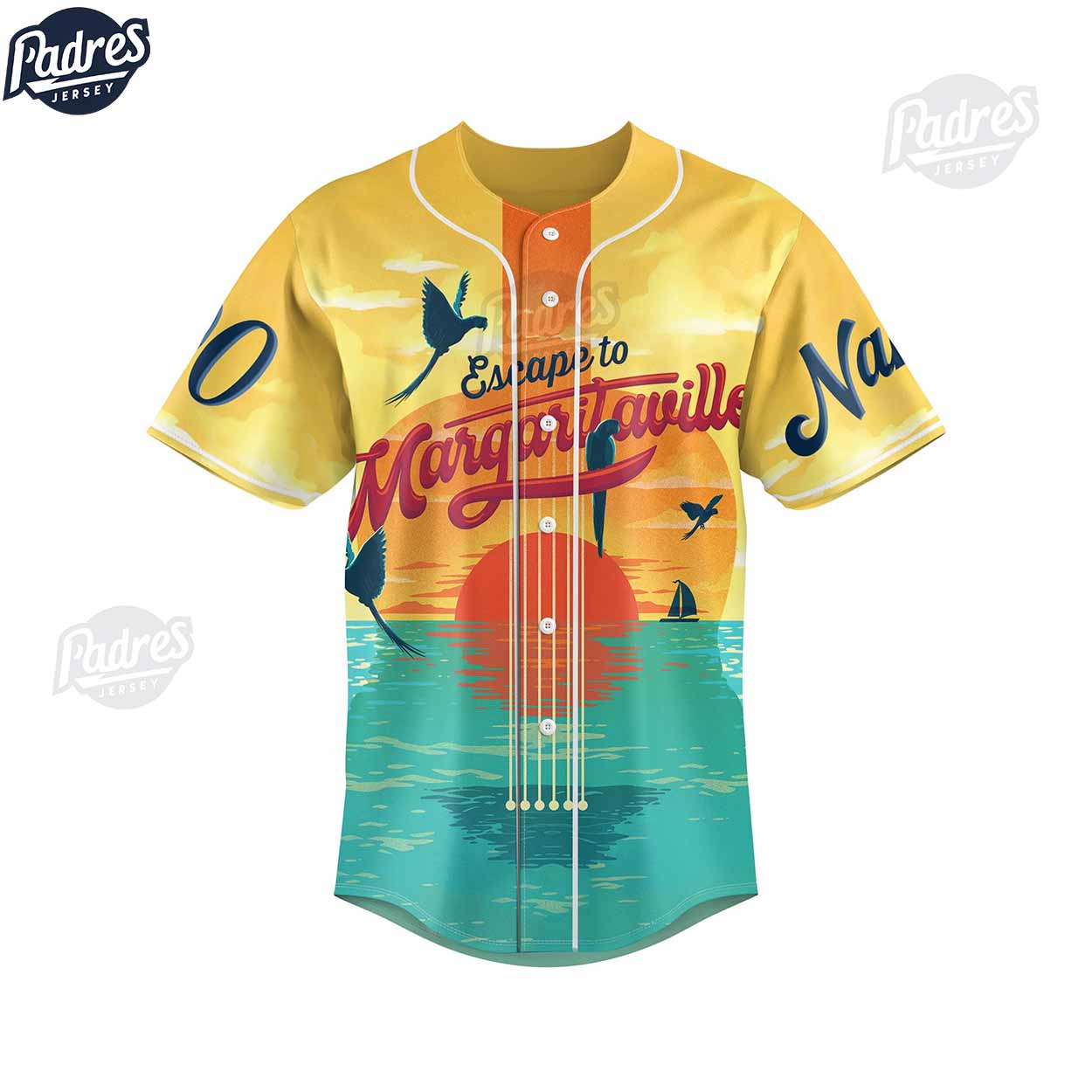 Custom Music Jimmy Buffett Margaritaville Baseball Jersey - Padres Jersey Oasis: Elevate Your Baseball Style... (Image 2)