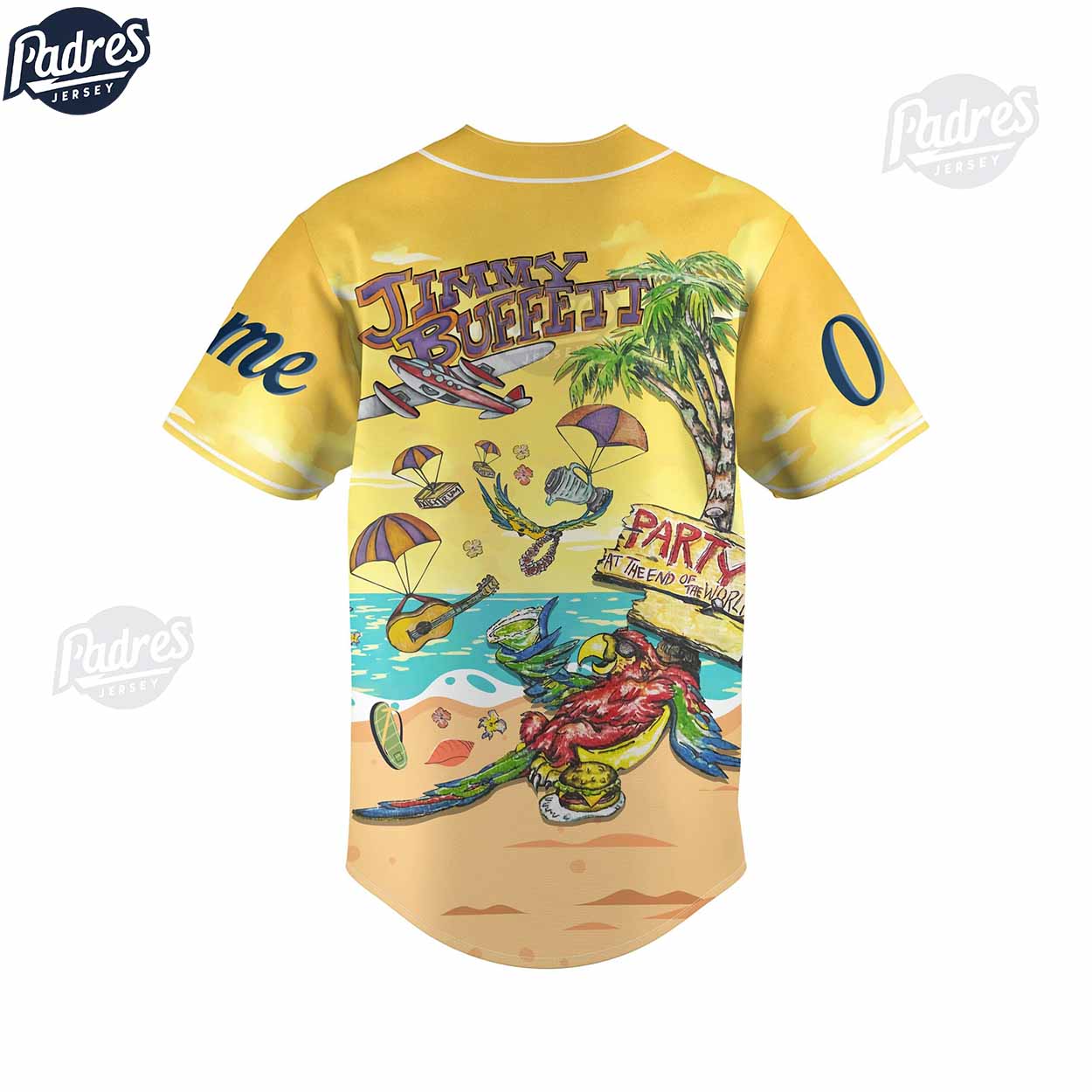 Custom Music Jimmy Buffett Margaritaville Baseball Jersey - Padres Jersey Oasis: Elevate Your Baseball Style... (Image 3)