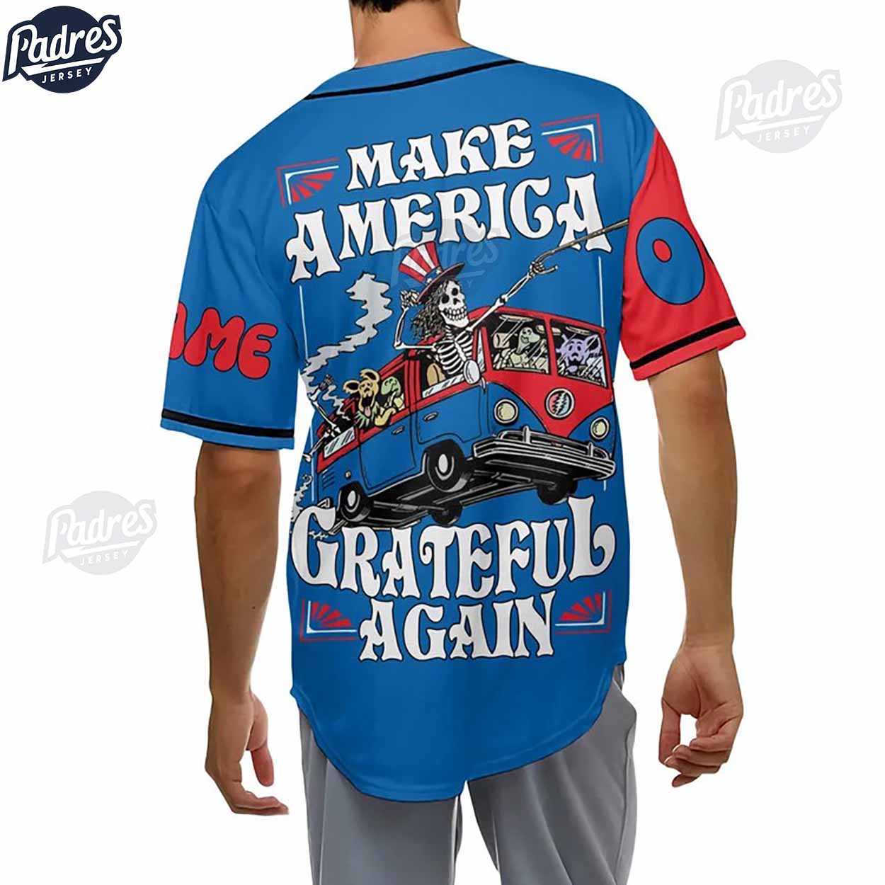 Custom Music Make America Grateful Again Baseball Jersey Style - Padres Jersey Oasis: Elevate Your Baseball... (Image 3)