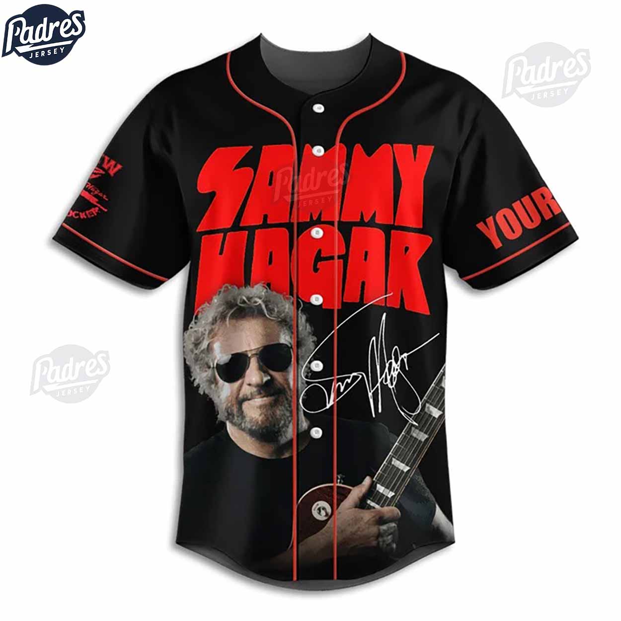 Custom Music Sammy Hagar Baseball Jersey Style - Padres Jersey Oasis: Elevate Your Baseball Style Game... (Image 2)