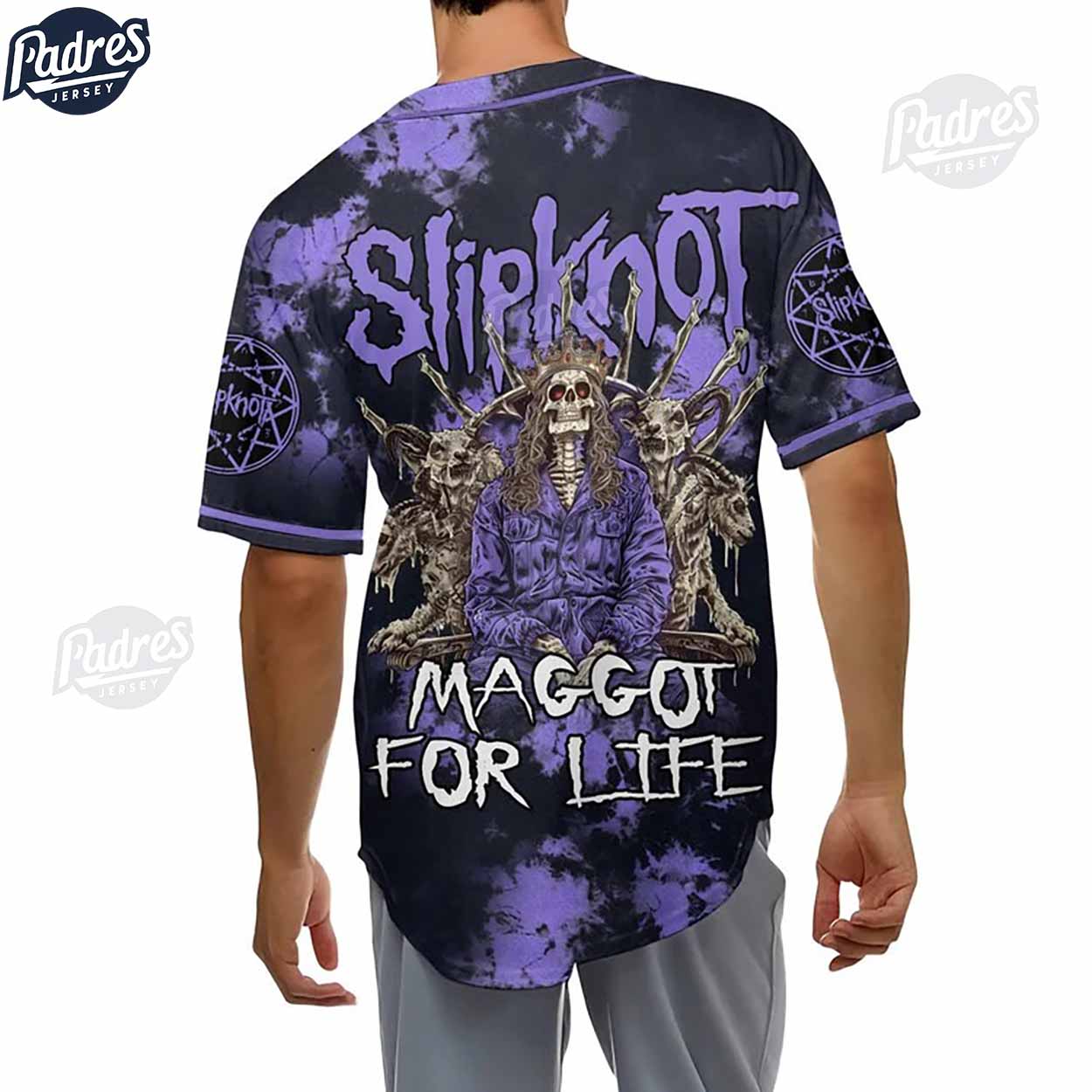 Custom Music Slipknot Pulse Of The Maggots Baseball Jersey Style - Padres Jersey Oasis: Elevate Your Baseball... (Image 2)