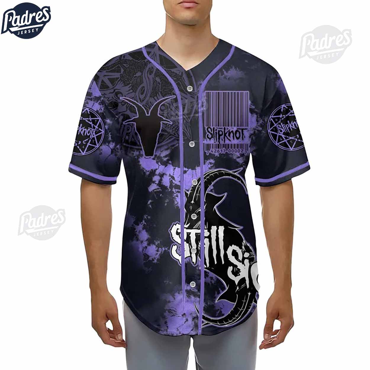 Custom Music Slipknot Pulse Of The Maggots Baseball Jersey Style - Padres Jersey Oasis: Elevate Your Baseball... (Image 3)