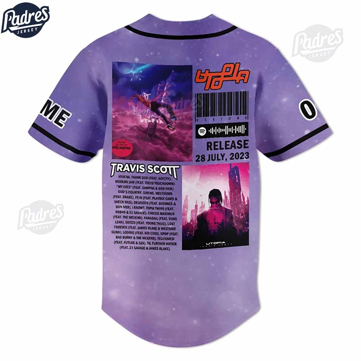 Custom Music Travis Scott Baseball Jersey - Padres Jersey Oasis: Elevate Your Baseball Style Game T-Shirts,... (Image 1)