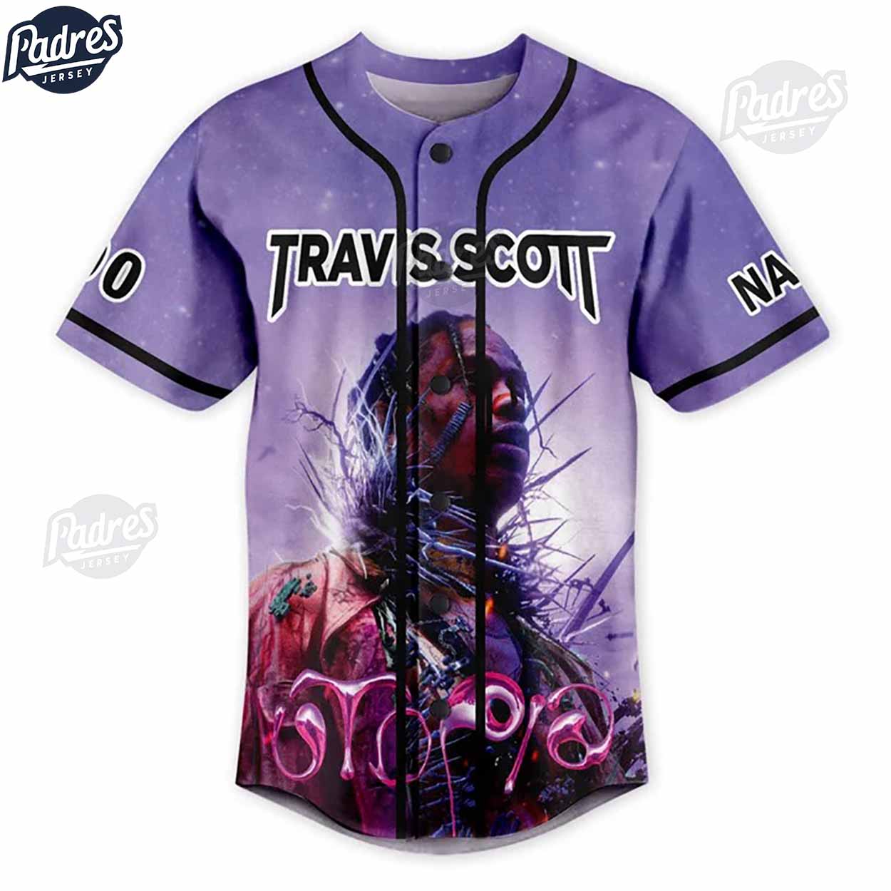 Custom Music Travis Scott Baseball Jersey - Padres Jersey Oasis: Elevate Your Baseball Style Game T-Shirts,... (Image 2)
