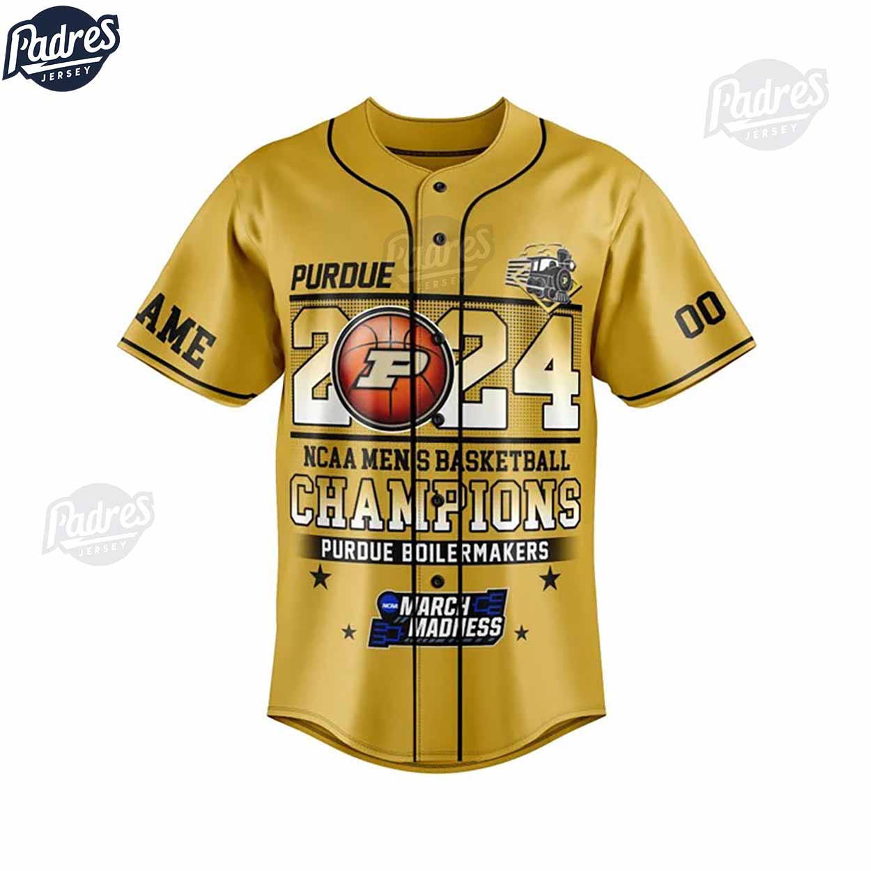 Custom NCAA Mens Basketball Champions Purdue Boilermaker Baseball Jersey - Padres Jersey Oasis: Elevate Your... (Image 2)