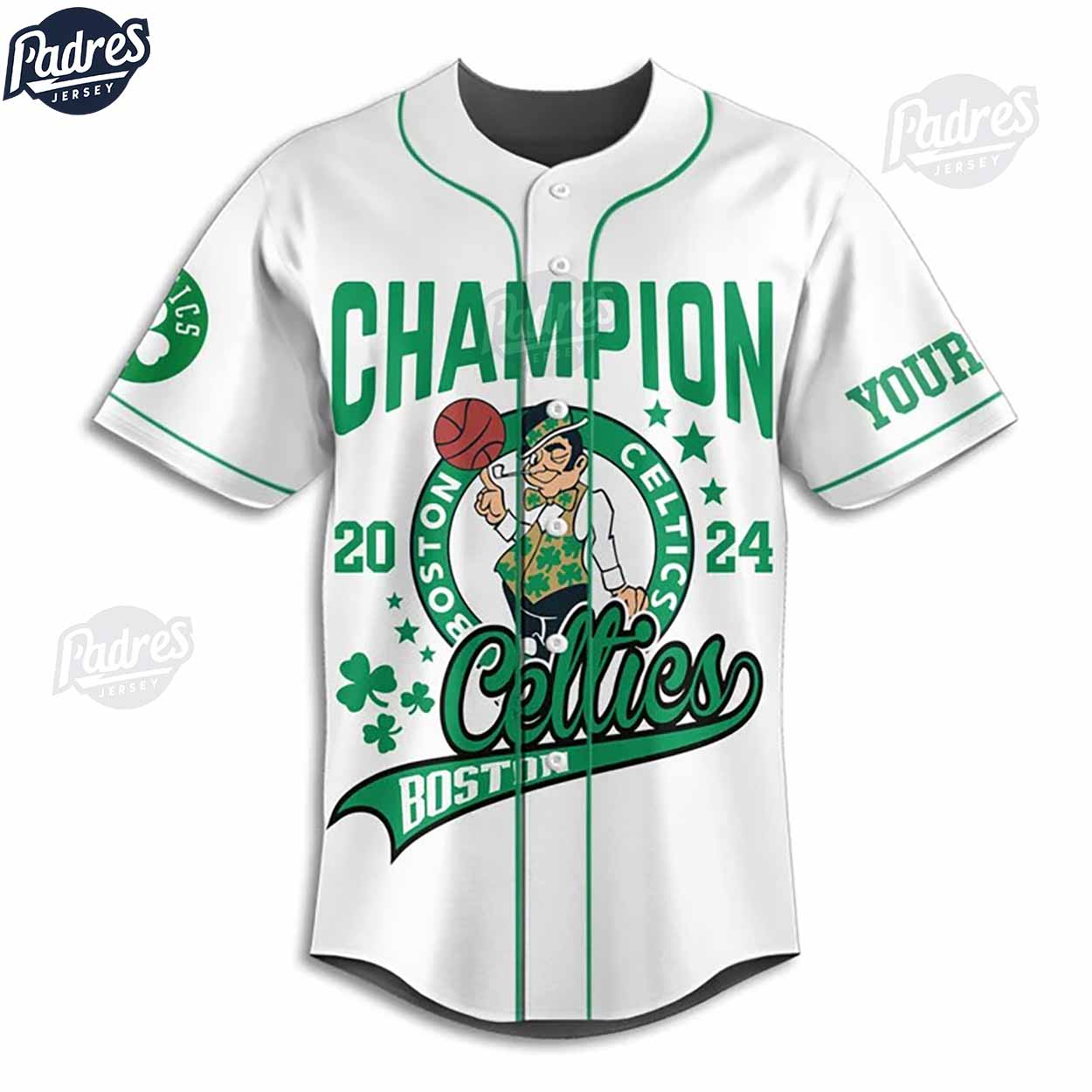 Custom Name Boston Celtics Championship 2024 Baseball Jersey Style - Padres Jersey Oasis: Elevate Your Baseball... (Image 1)