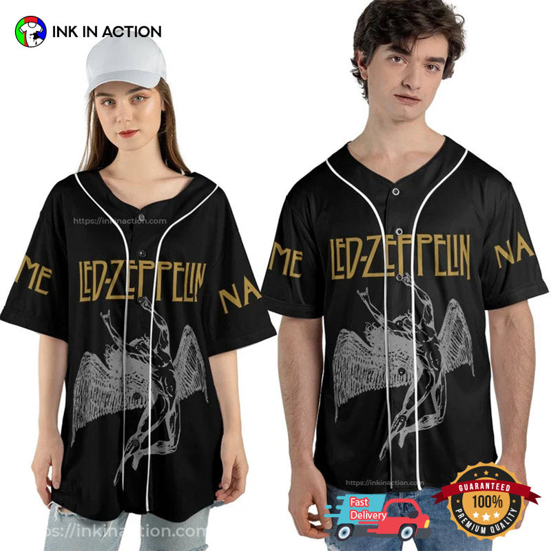 Custom Name Led Zeppelin Rock Band Baseball Jersey