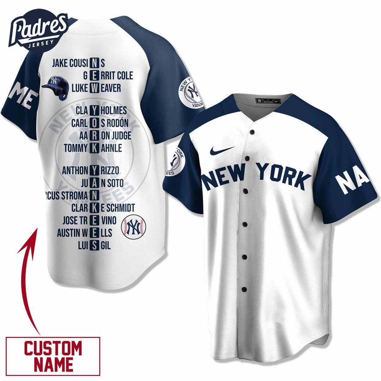 Custom Name New York Yankees 2024 MLB Baseball Jersey - Padres Jersey Oasis: Elevate Your Baseball Style Game... (Image 2)