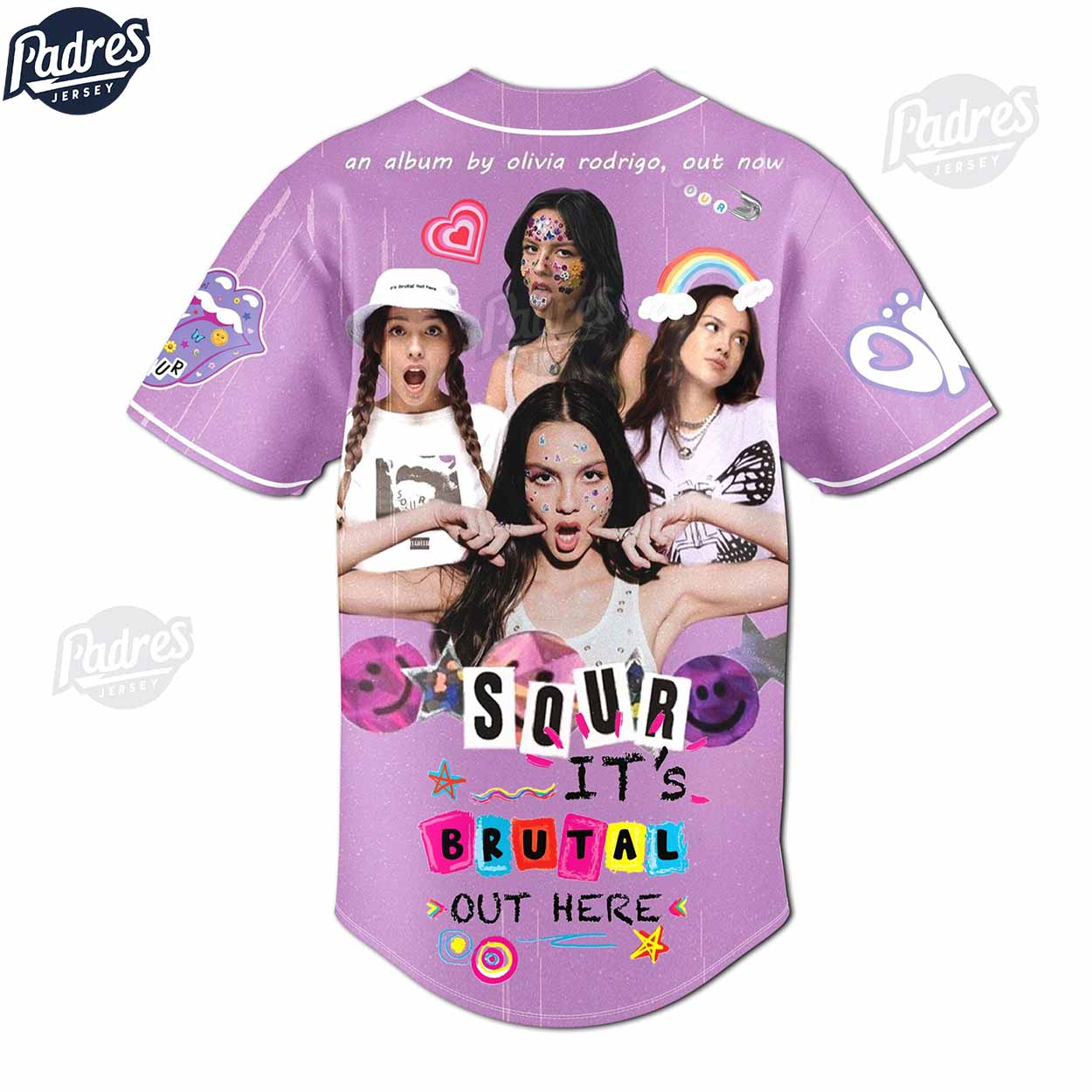 Custom Name Olivia Rodrigo Music Baseball Jersey Style - Padres Jersey Oasis: Elevate Your Baseball Style Game... (Image 3)