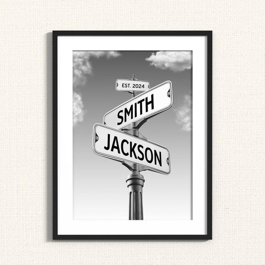Custom Name Vintage Street Sign Canvas Print, Best Gift For сOuple, Gifts For Wife Husband, Poster Prints No Frame,...