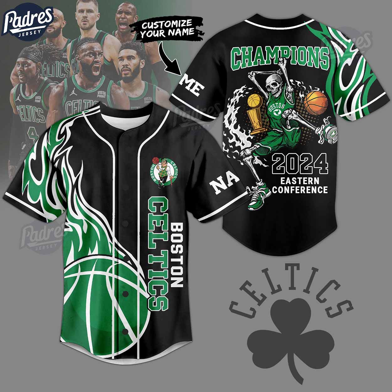 Custom Nba Boston Celtics Champions 2024 Baseball Jersey Gift - Padres Jersey Oasis: Elevate Your Baseball... (Image 1)