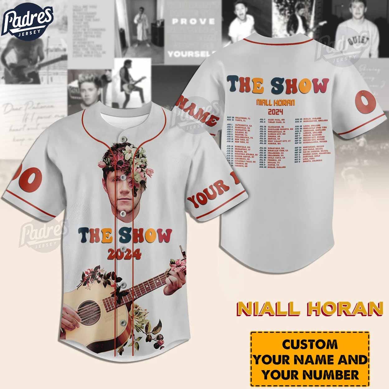 Custom Niall Horan 2024 The Show Baseball Jersey - Padres Jersey Oasis: Elevate Your Baseball Style Game... (Image 1)
