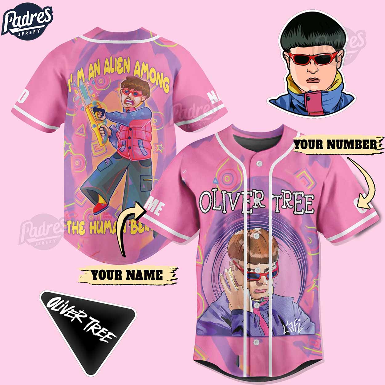 Custom Oliver Tree Baseball Jersey Style - Padres Jersey Oasis: Elevate Your Baseball Style Game T-Shirts,... (Image 1)