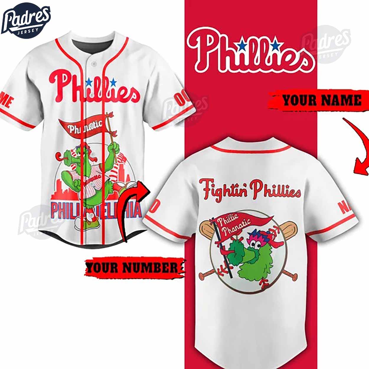 Custom Philadelphia Phillies Phillie Phanatic Baseball Jersey Online - Padres Jersey Oasis: Elevate Your... (Image 1)