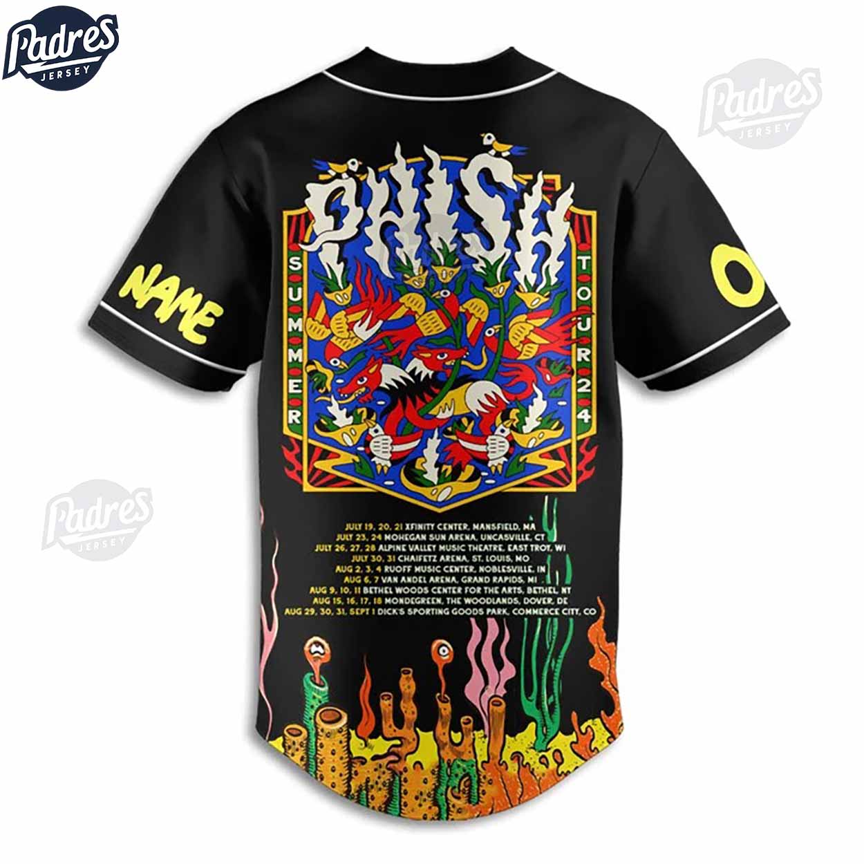 Custom Phish Summer Tour 2024 Baseball Jersey - Padres Jersey Oasis: Elevate Your Baseball Style Game T-Shirts,... (Image 3)
