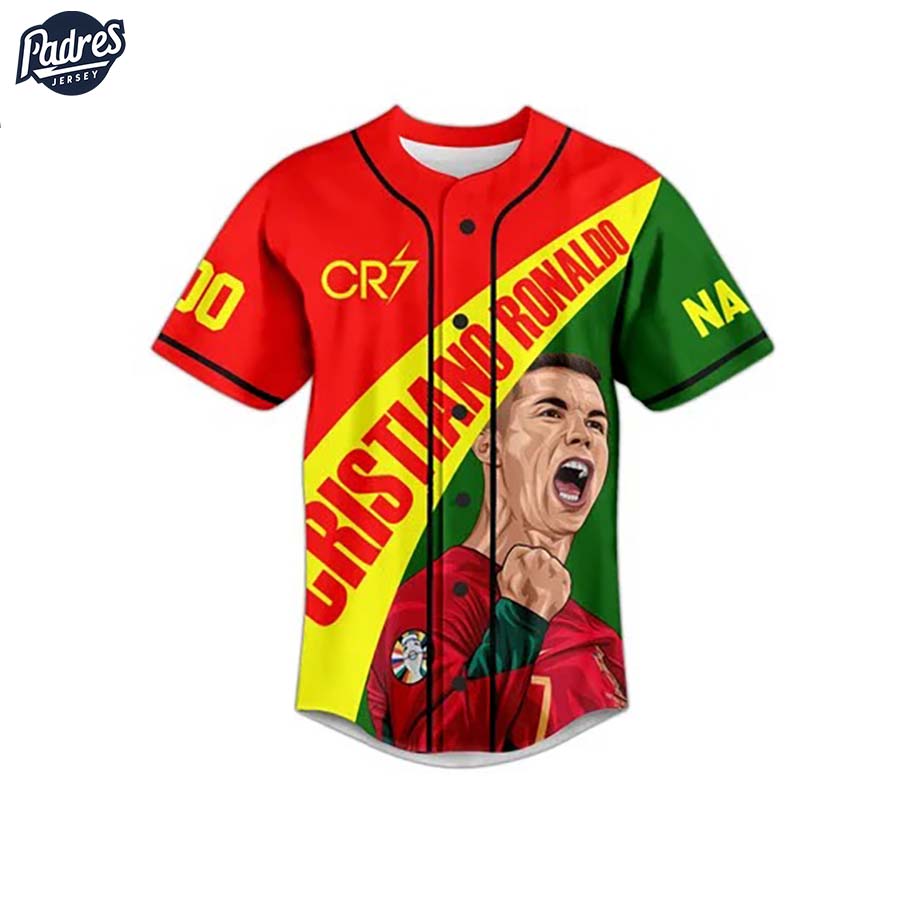 Custom Portugal Cristiano Ronaldo Baseball Jersey Style - Padres Jersey Oasis: Elevate Your Baseball Style Game... (Image 2)