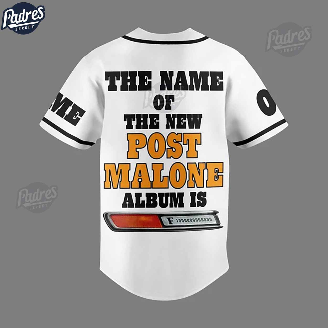 Custom Post Malone F-1 Trillion Baseball Jersey - Padres Jersey Oasis: Elevate Your Baseball Style Game... (Image 3)