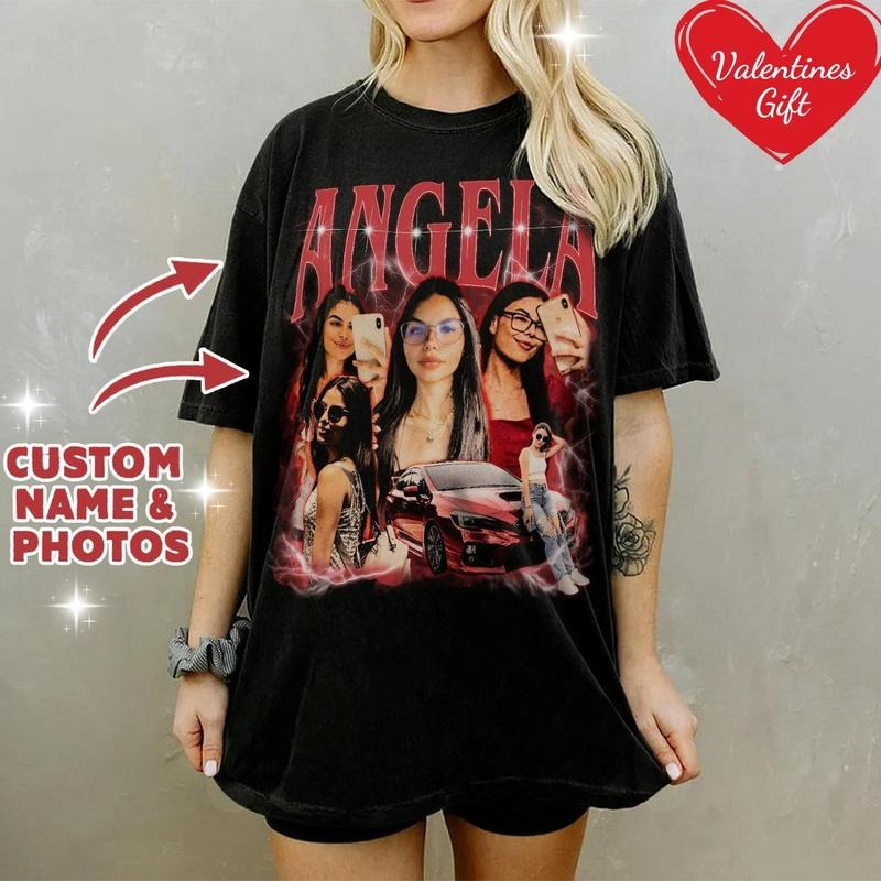 Custom Rap Tee shirt, Vintage Custom Photo Tee, Personalized Vintage 90s Outfit, Custom Birthday Gifts, Gift for...