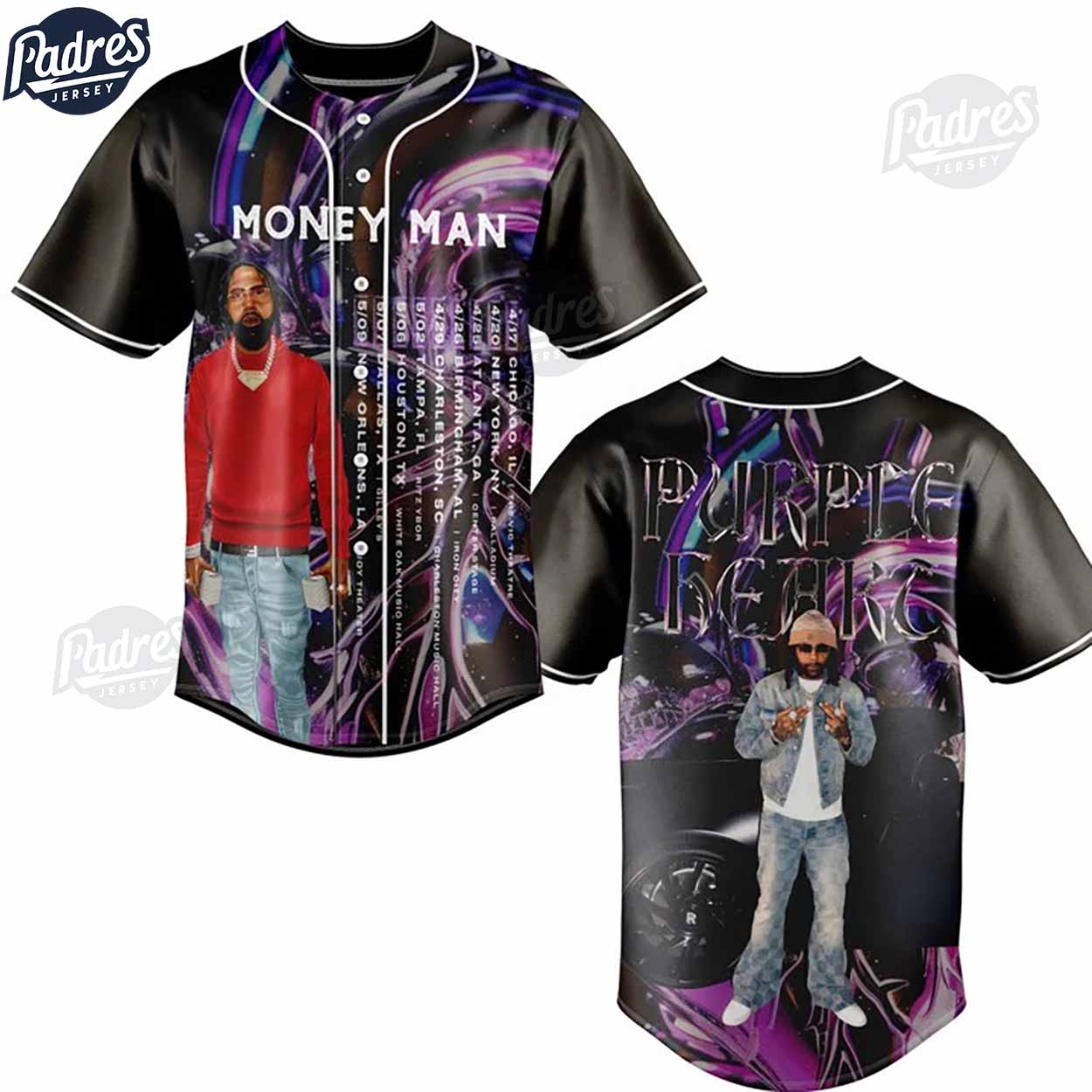 Custom Rapper Money Man Baseball Jersey - Padres Jersey Oasis: Elevate Your Baseball Style Game T-Shirts,... (Image 1)