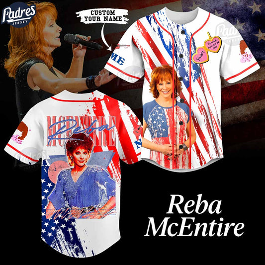 Custom Rebeca Martinez Usa Flag Baseball Jersey - Padres Jersey Oasis: Elevate Your Baseball Style Game... (Image 1)