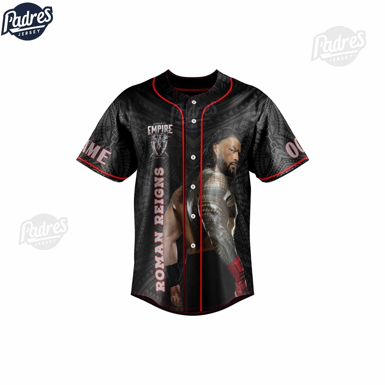 Custom Roman Reigns Empire Baseball Jersey Shirt (Image 1)