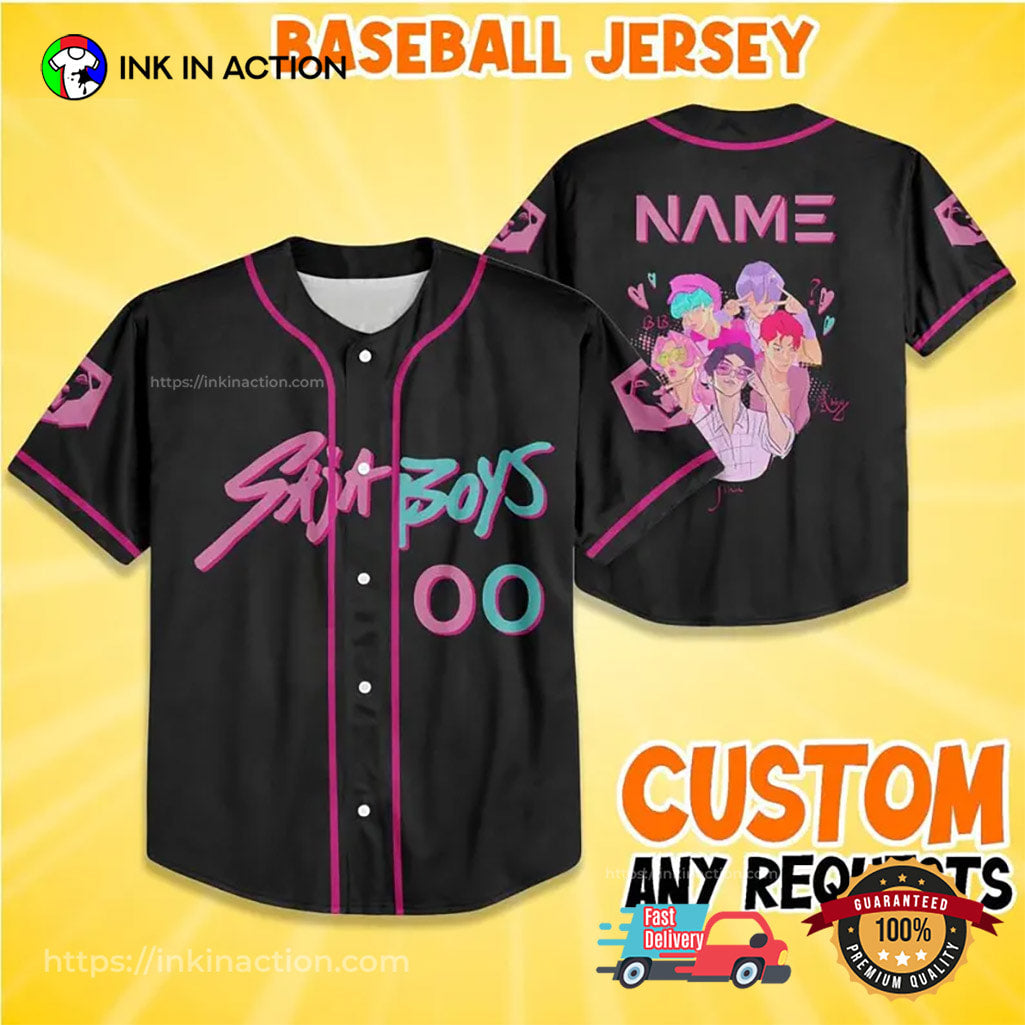 Custom Saja Boy Fans Black Baseball Jersey