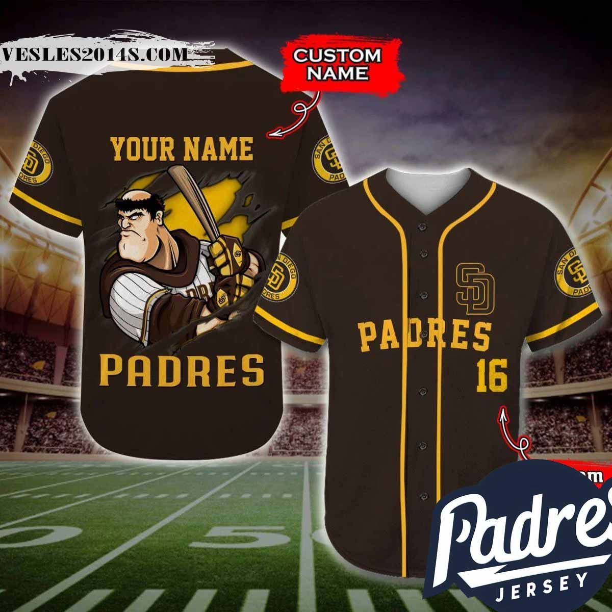 Custom San Diego Padres Jersey Brown Baseball Jersey - Padres Jersey Oasis: Elevate Your Baseball Style Game T-Shirts,...