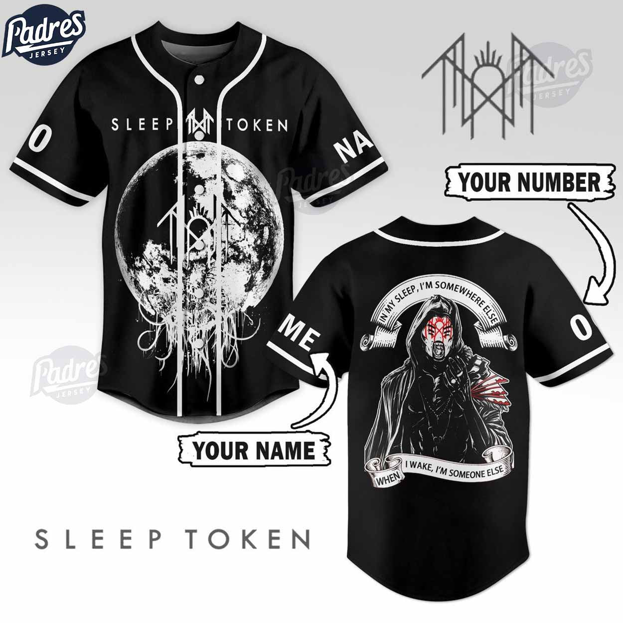 Custom Sleep Token Black Baseball Jersey Shirt (Image 1)