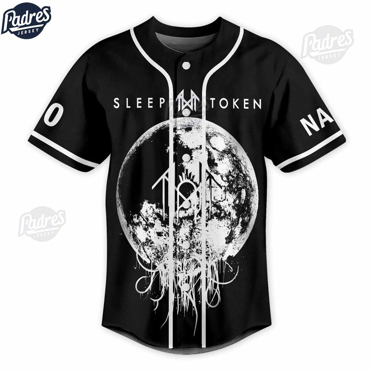 Custom Sleep Token Black Baseball Jersey Shirt (Image 3)