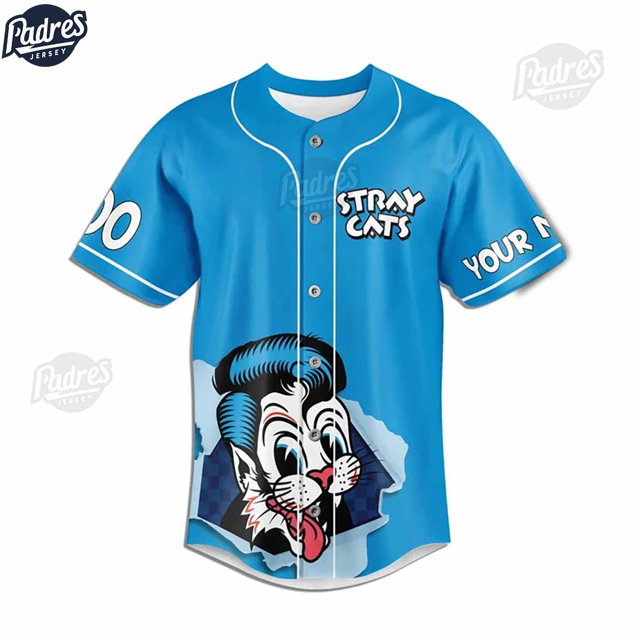 Custom Stray Cats Summer Tour 2024 Baseball Jersey - Padres Jersey Oasis: Elevate Your Baseball Style Game... (Image 2)