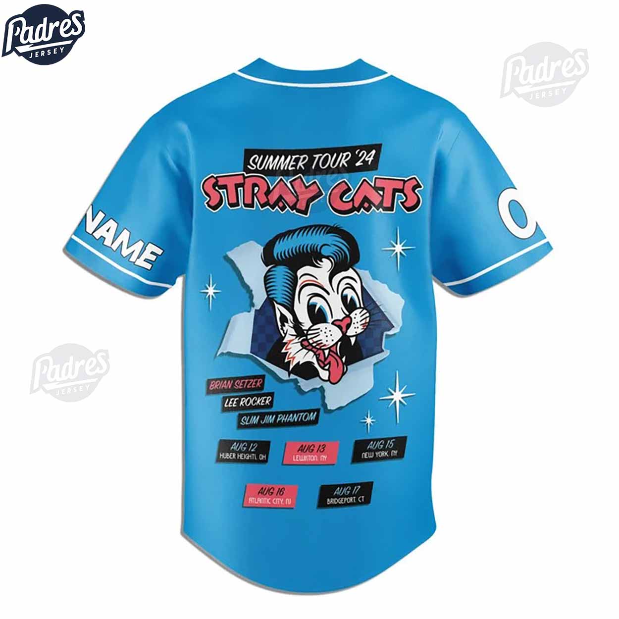 Custom Stray Cats Summer Tour 2024 Baseball Jersey - Padres Jersey Oasis: Elevate Your Baseball Style Game... (Image 3)