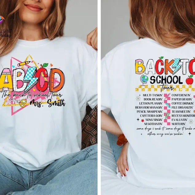 Custom Teacher Shirt, Personalized Teacher Gift, Back To School, Teacher Appreciation, First Day Of School Shirt, Back To...