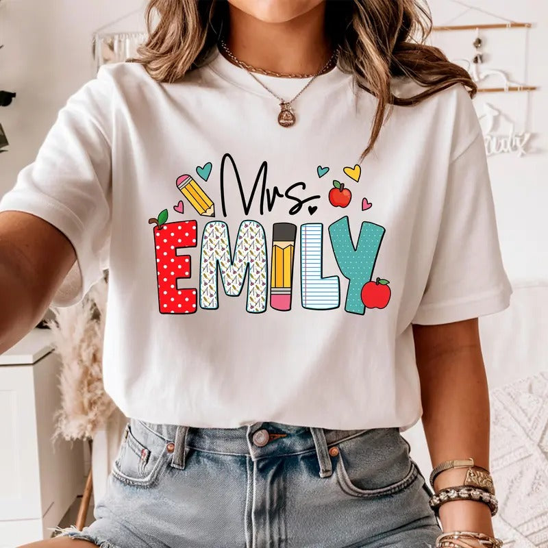 Custom Teacher Shirt, Teacher Name Shirt, Teacher Gifts Personalized, Teacher Appreciation Gifts, Back to School Shirt,...