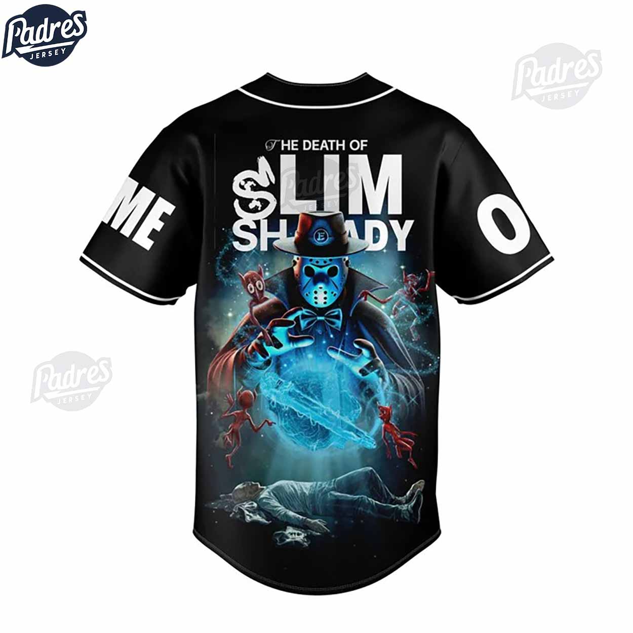 Custom The Death Of Slim Shady Eminem Black Baseball Jersey Style - Padres Jersey Oasis: Elevate Your Baseball... (Image 3)