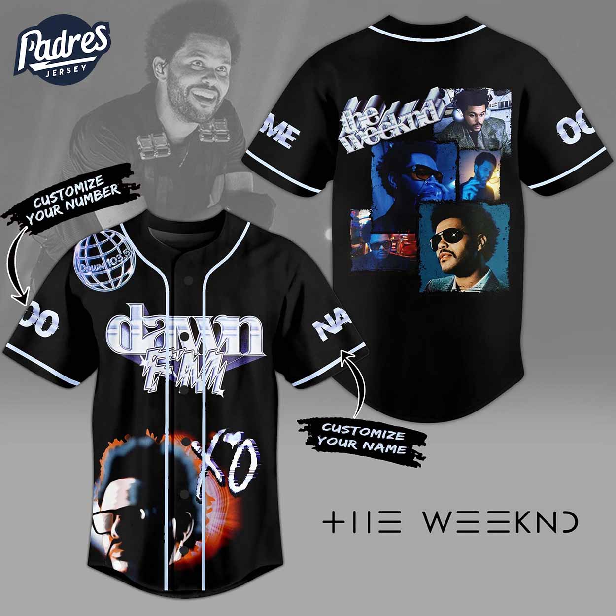 Custom The Weeknd Dawn FM Baseball Jersey - Padres Jersey Oasis: Elevate Your Baseball Style Game T-Shirts,... (Image 1)